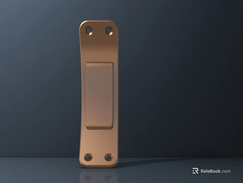 Mobile Phone Digital Metal Component With Copper Color Rectangular Design And Four Holes 3d model