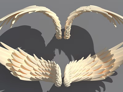 Wings Angel Wings White Wings Angel Wings Carved Pair of Wings Curved Wings 3d model