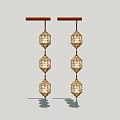 Hanging Decorative Lanterns With Multi Layered Crystal Beads And Green Bottom Pendants Design