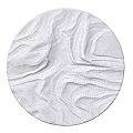 Modern White Circular Wall Decor With Textured Wavy Relief Design For Home Interior 3d model