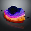 Vibrant Colorful Layered Knitted Hat Featuring Unique Gradient Design For Stylish Fashion Look
