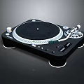 Modern Vinyl Turntable Daily Life Appliance With Black Body Tonearm And Control Buttons