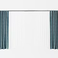 Dark Side Panel Curtains with White Sheer Middle for Home Window Treatment 3d model