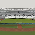Large Modern Football Stadium Featuring Steel Structure Green Pitch And Running Track