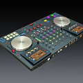 Professional DJ Mixer Commercial Equipment With Dual Turntables Colorful Buttons And Control Panel