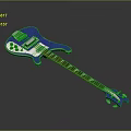 Blue Electric Bass Guitar With Glossy Body And Smooth Neck For Daily Use