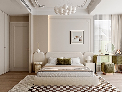 French Style Home Bedroom 3d model