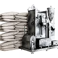 modern coffee machine roasting machine electrical machinery motor sack coffee bean roasting machine 3d model