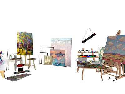 Modern Painting Tools Art Painting Tools 3d model