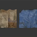 Household Cloth Storage Bags In Brown And Blue Textured Design