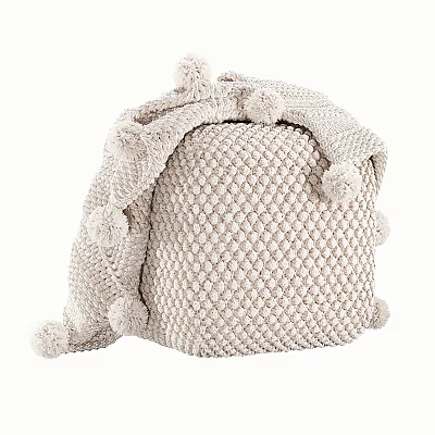 Soft Knitted Beige Sofa Stool With Pom Pom Decor And Cozy Texture 3d model Soft Knitted Beige Sofa Stool With Pom Pom Decor And Cozy Texture 3d model