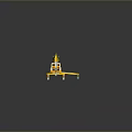 Yellow Mechanical Apparatus With Rail Track And Dual Devices On Reflective Surface