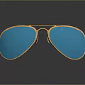 Stylish Aviator Sunglasses With Gold Frame And Blue Reflective Lenses