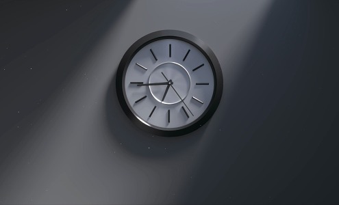 Time lapse clock space building light and shadow 3d model