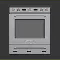 Stainless Steel Kitchen Stove With Gas Cooktop Oven And Control Knobs 3d model