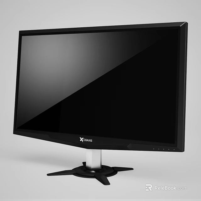 XGAUSA Black Computer Monitor With Sleek Stand And Modern Design 3d model 