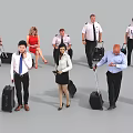 Group of People With Luggage Preparing for Travel at Departure Area
