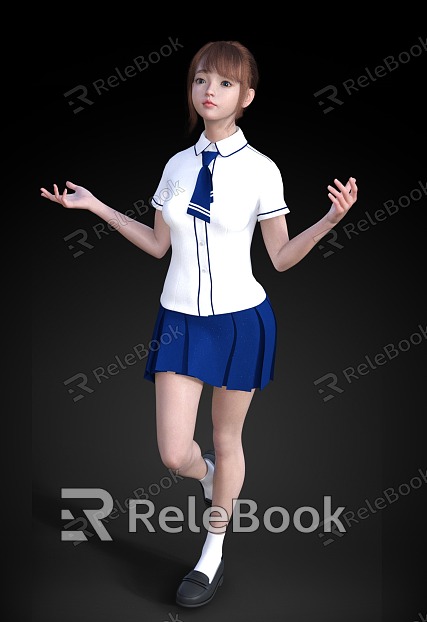 Modern Temperament Beauty School Uniform Girl Woman model