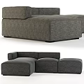 Modern Gray Fabric Modular Sectional Sofa Set With Multiple Cushioned Modules 3d model