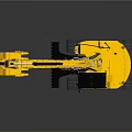 Yellow Construction Excavator With Tracked Undercarriage And Front Loader Bucket 3d model