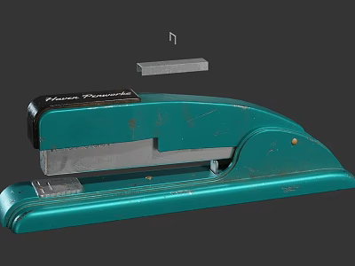 Vintage Arrow Dynamo Green Stapler With Metal Lever And Staple Slot 3d model
