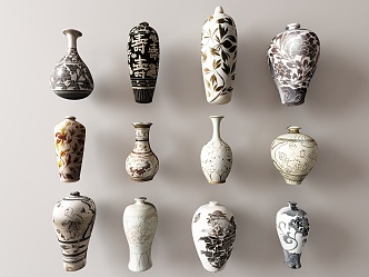 New Chinese-style Ceramic Utensils Ornaments 3d model