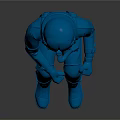 Blue Astronaut Figure In Sitting Pose With Helmet And Gear Details