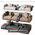 Modern double sofa multiplayer sofa corner sofa 3d model