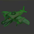 Crocodile Head Shaped Airplane Model With Propellers Cockpit And Unique Design 3d model