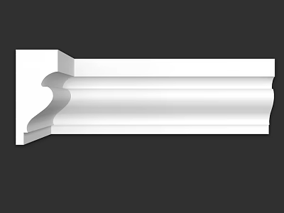 White Decorative Molding For Interior Architectural Design With Curved Details And Smooth Surface 3d model