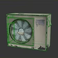 Vintage Electric Fan With Retro Square Design And Metal Blades Structure