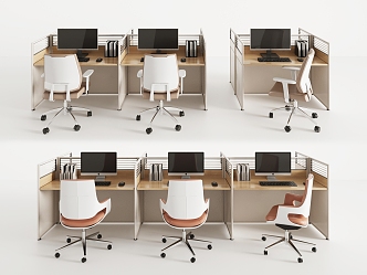 modern office desk and chair 3d model