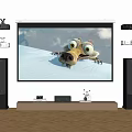 Projector Audio Projection Curtain 3d model