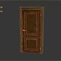 Classic Brown Wooden Hinged Door With Panel Design And Metal Handle