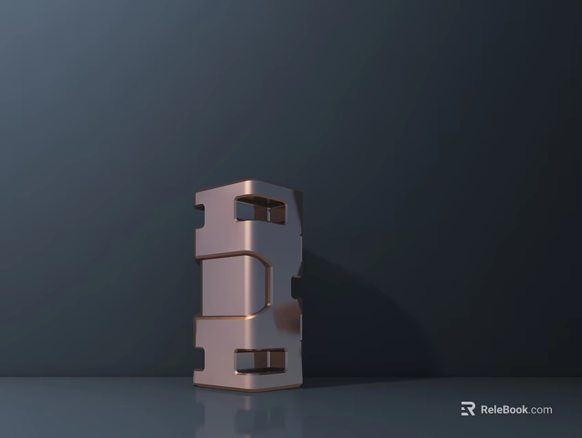 Copper Colored Kitchen Appliance with Multiple Square Openings on Dark Background Countertop 3d model 