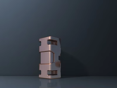 Copper Colored Kitchen Appliance with Multiple Square Openings on Dark Background Countertop 3d model