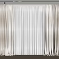 Layered Curtains With Sheer White And Beige Panels In Modern Elegant Interior