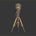 Gold And Silver Telescope Equipment With Tripod Stand Chain And Circular Plate