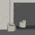 Quiet Style Stool Cream Style Stool Sofa Stool Low Stool Changing Shoes 3d model