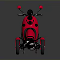 Red Electric Tricycle Motorcycle With Black Seat Rearview Mirrors And Alloy Wheels