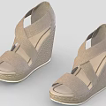 Brown Wedge Sandals with Crisscross Straps Woven Material and Comfortable Heel Design