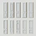 White Wainscoting Panels with Various Decorative Patterns for Interior Wall Decoration 3d model