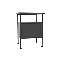 Modern Black Bedside Table With Cabinet Door And Metal Support Legs 3d model