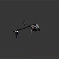 Advanced Stealth Aircraft Model With Aerodynamic White Body Black Details And Landing Gear