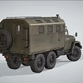 Vintage Military Truck With Six Wheel Drive Green Cargo Body Side Windows And Classic Design