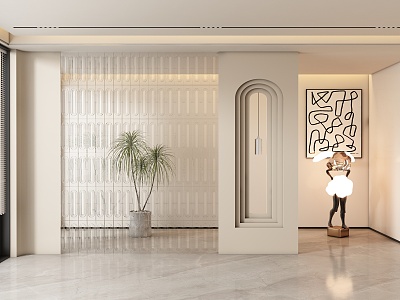 Entrance aisle partition model