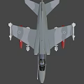 Gray Military Fighter Jet With Mounted Missiles Cockpit Wing And Tail Fin Design