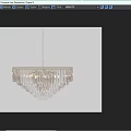Elegant Crystal Chandelier With Layered Glass Strands And Shiny Metal Frame For Bright Interior Lighting