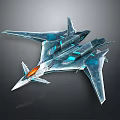 Futuristic Sci Fi Aircraft With Sleek Design Transparent Wings Blue Glowing Details And Orange Cockpit