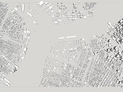 Detailed City Birds Eye View With Urban Building Layout And Street Plan 3d model